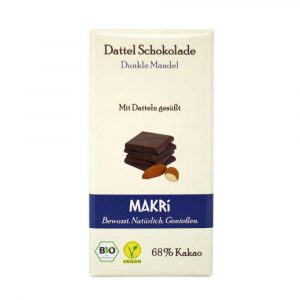 Packung Bio Dattel Schokolade Dunkel Mandel 68%