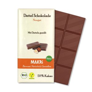 Packung Bio Dattel Schokolade Nougat 50%